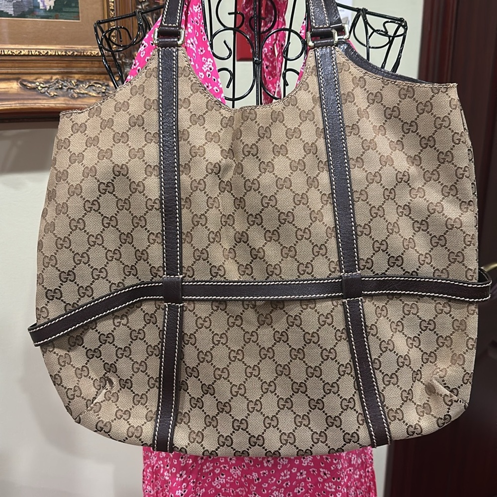 Gucci Brown GG Supreme Tote Bag - Picture 5 of 7